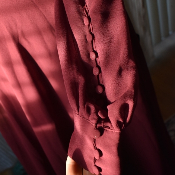 Lulu's Deep Burgundy Long Sleeve Dress - Picture 9 of 9